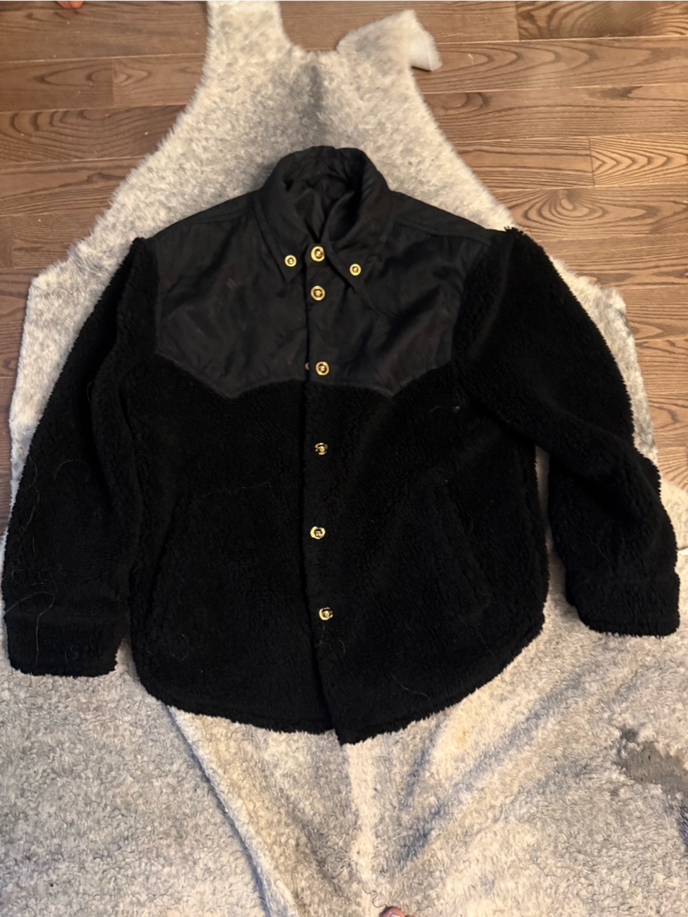 AUTHENTIC VERSACE BAROCCO SILHOUETTE FLEECE JACKET — IT 48